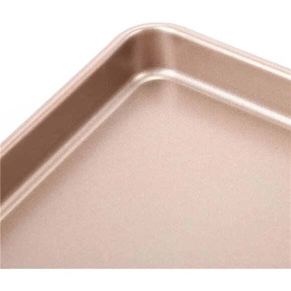 12.7" Nonstick Baking Sheets & Cookie Trays for Oven, 2-Pack Rectangular (Gold) - Picture 2 of 6